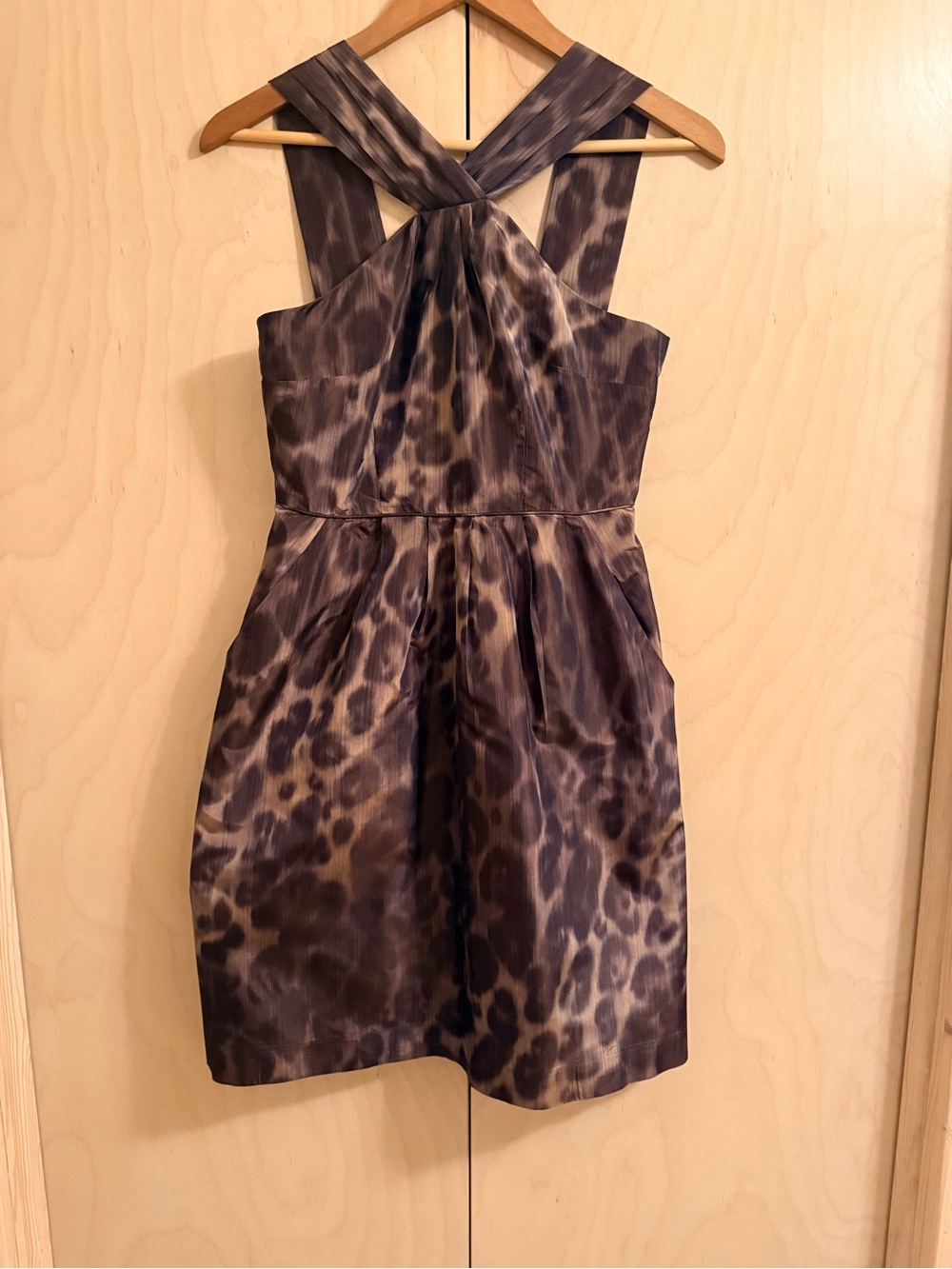 Banana Republic Leopard-Print Dress in Brown and Taupe